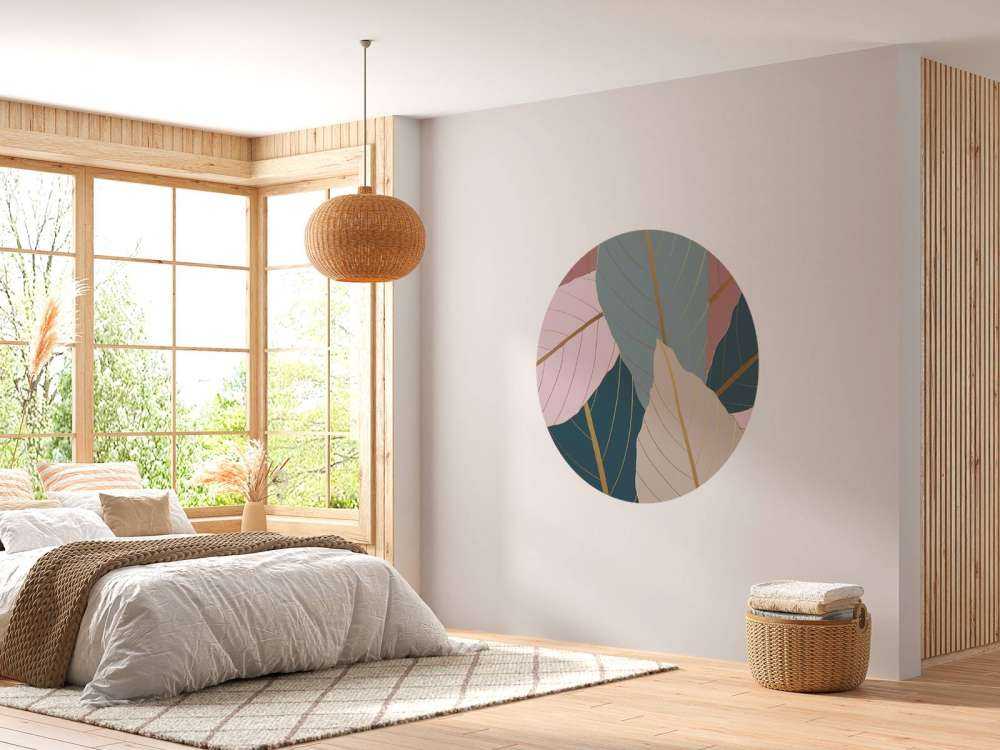 Feuilles tropicales avec or