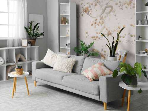 Art de l'arbre en fleurs - Beige