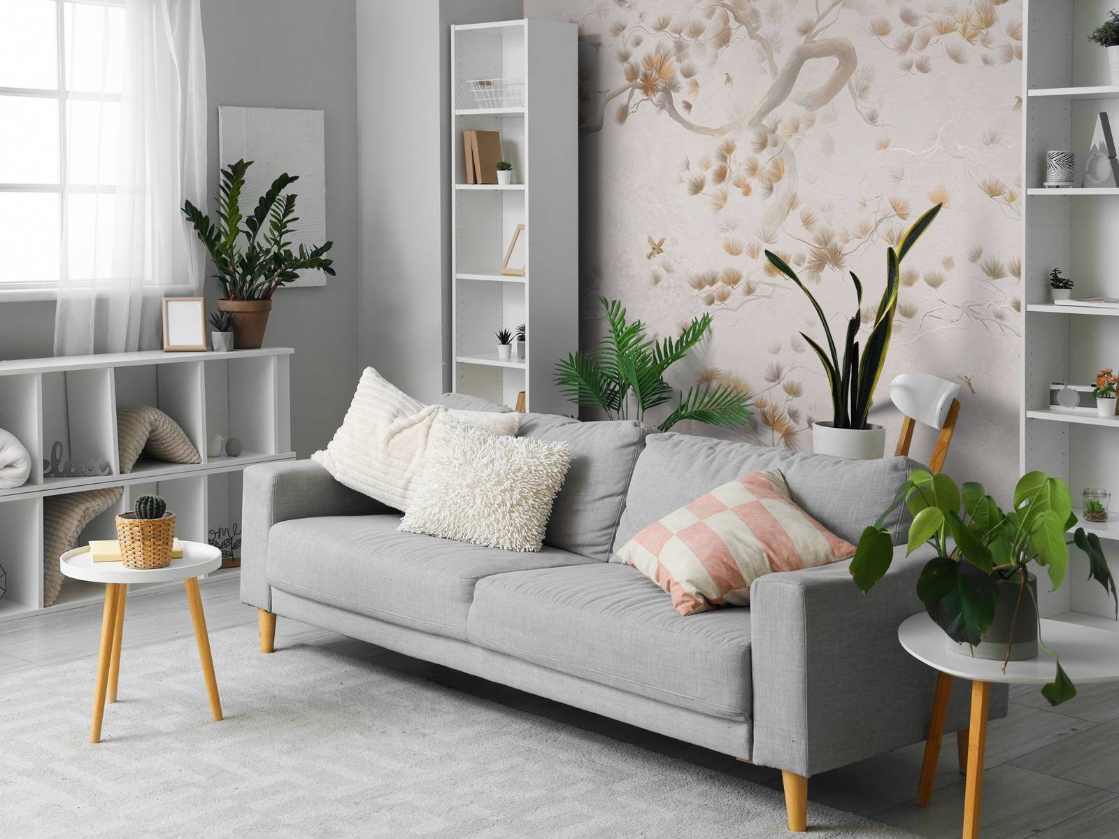 Art de l'arbre en fleurs - Beige