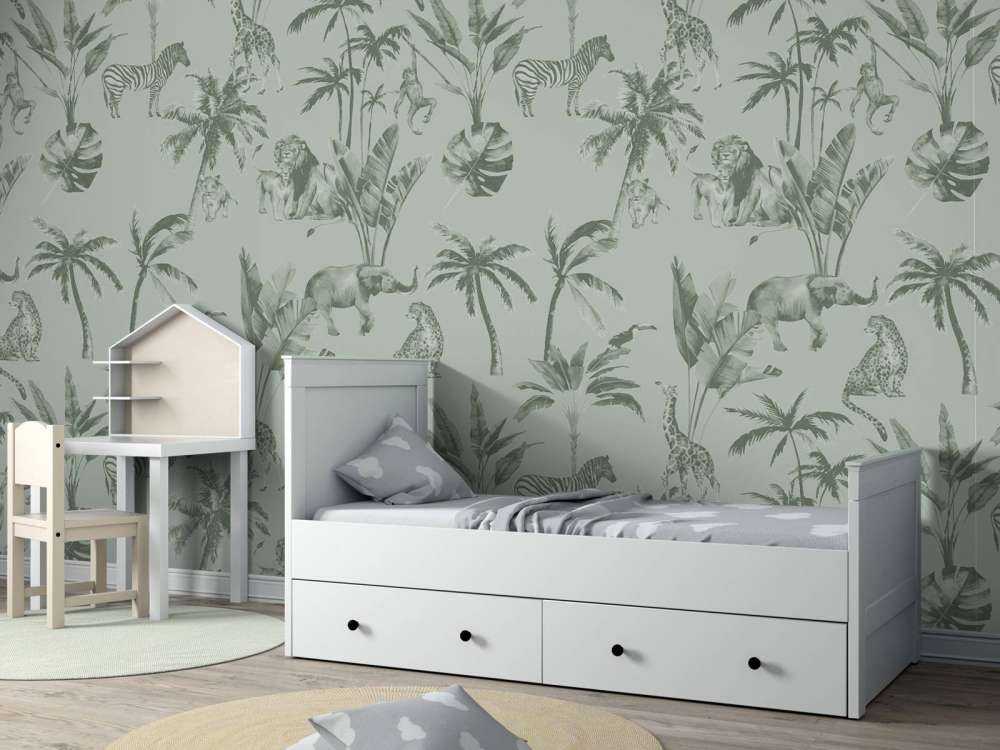 Motif de la jungle animale vert