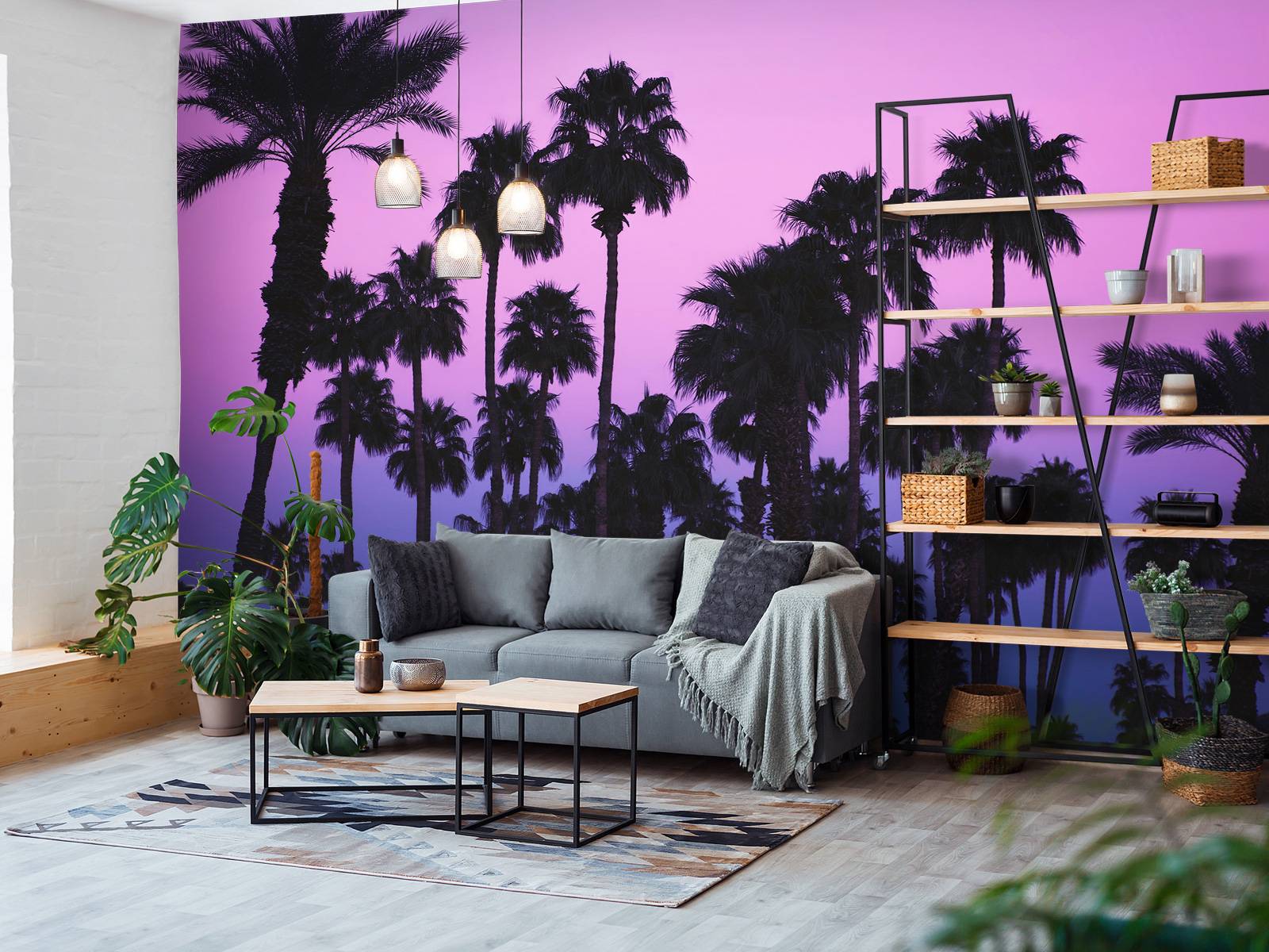 Palms with Pink Sky
