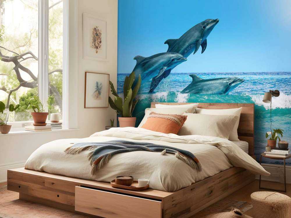Dauphins sur la côte