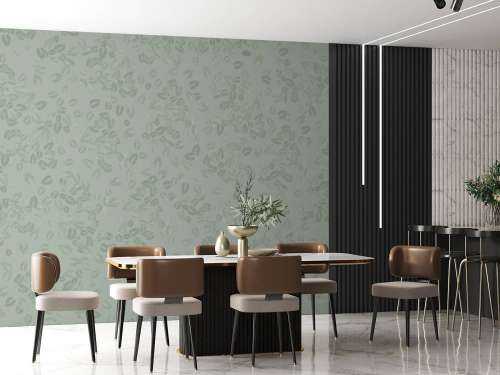 Petites feuilles sur gris vert