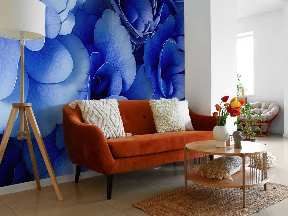 Gros plan sur des hortensias bleus