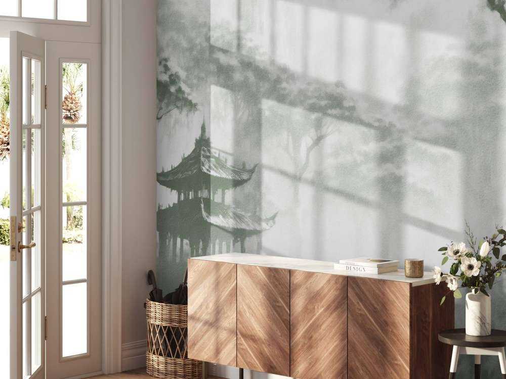 Pavillon Oriental Brumeux, vert