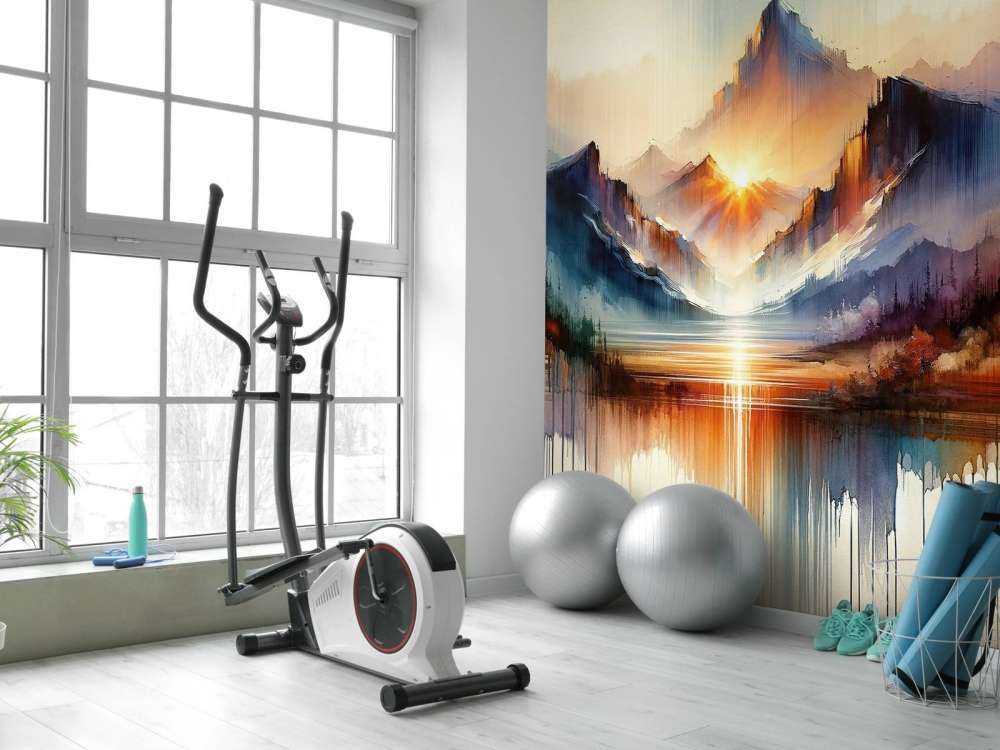 Paysage de montagnes abstraites à l'aquarelle