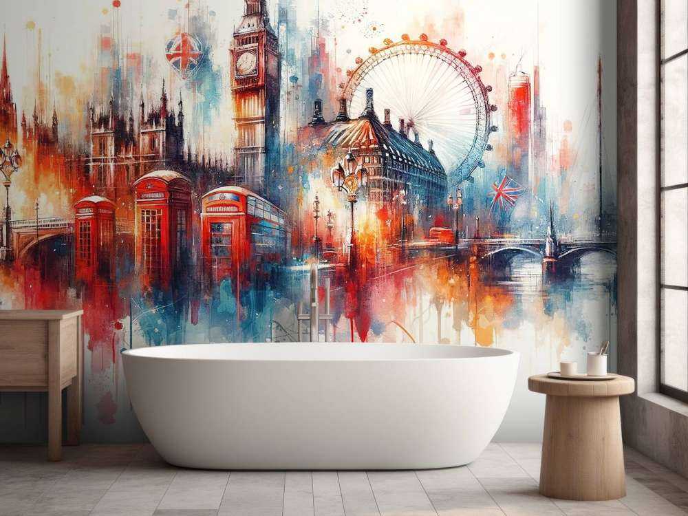 Aquarelle de la ligne d'horizon de Londres