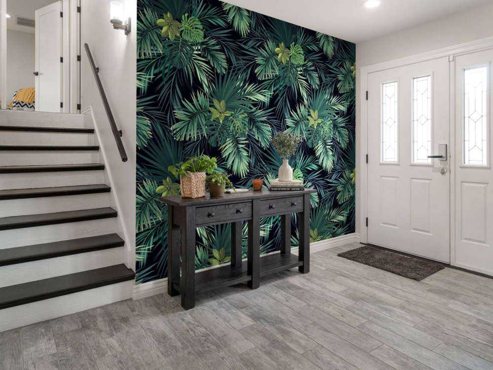 Motif avec belles feuilles vertes
