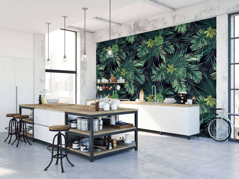 Motif avec belles feuilles vertes