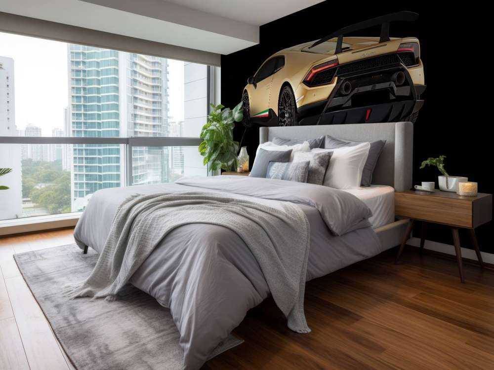 Lamborghini Huracán - Côté arrière gauche, noir