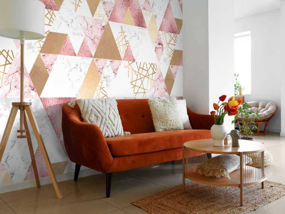 Motif Triangles doré