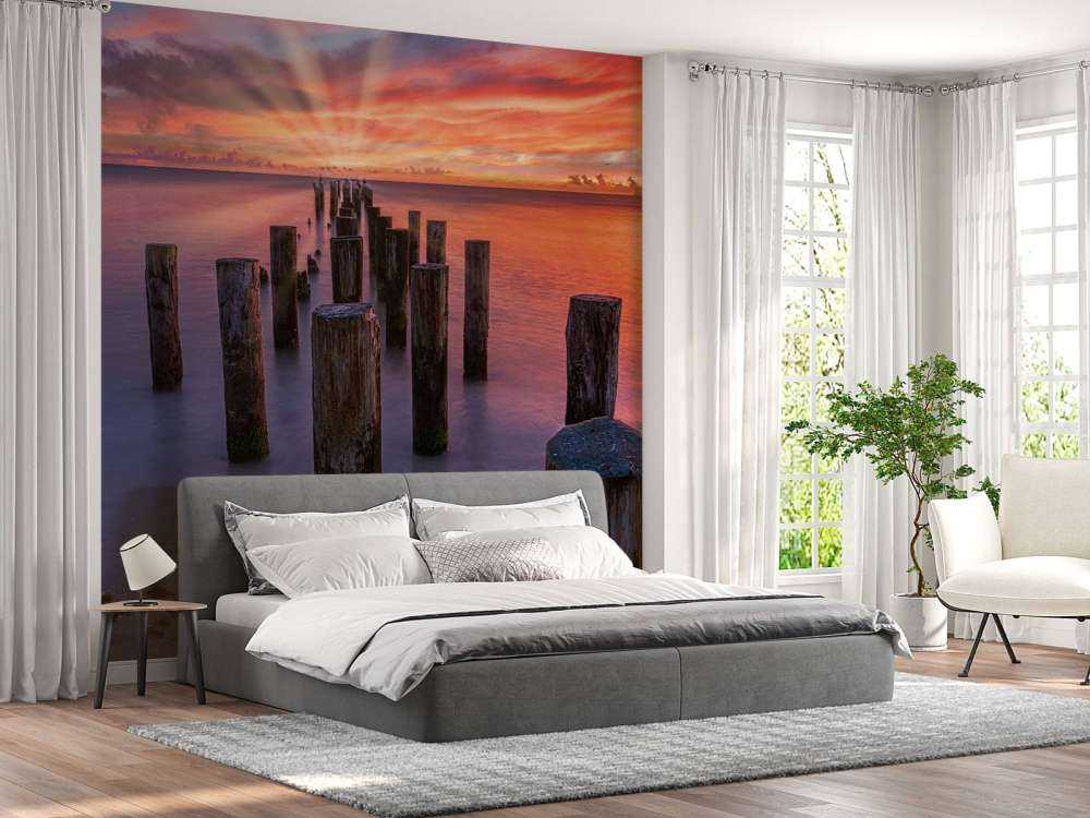 Plage rose orange